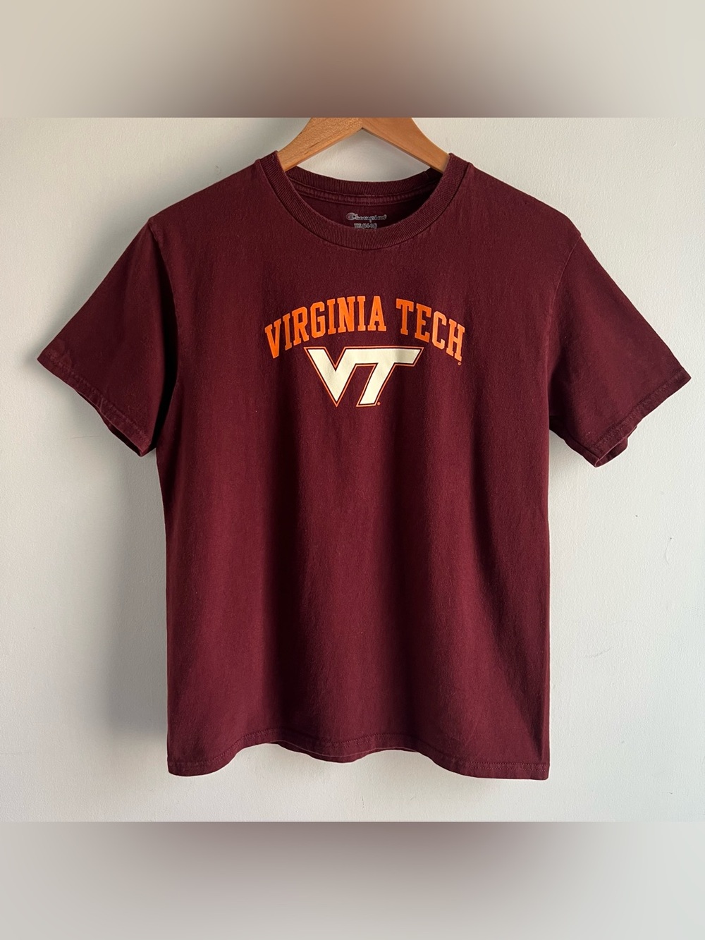Virginia Tech Hokies Champion Youth XL Short Sleeve Graphic T Shirt Maroon